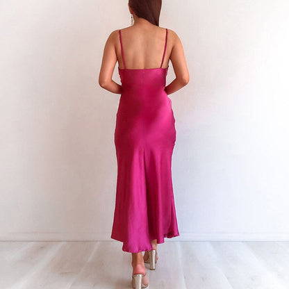 Nicole - Knöchellanges, geschlitztes Sommer-Abendkleid für Frauen