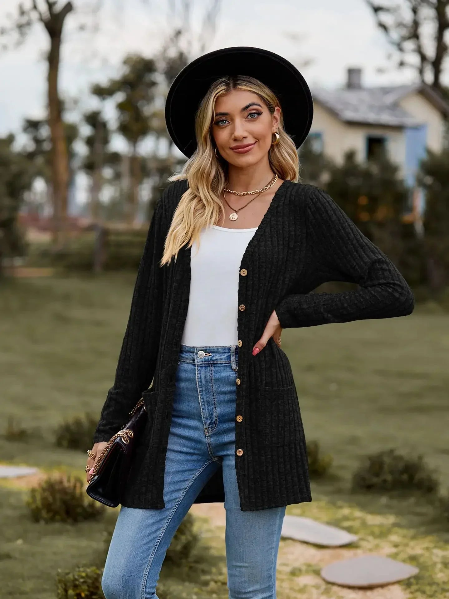 MAREN - Pit Stripe Strickjacke