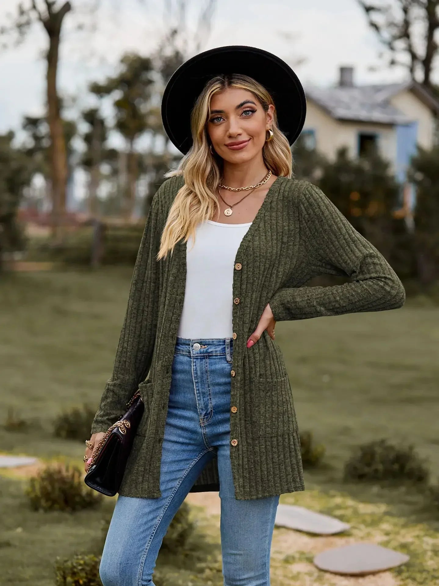 MAREN - Pit Stripe Strickjacke