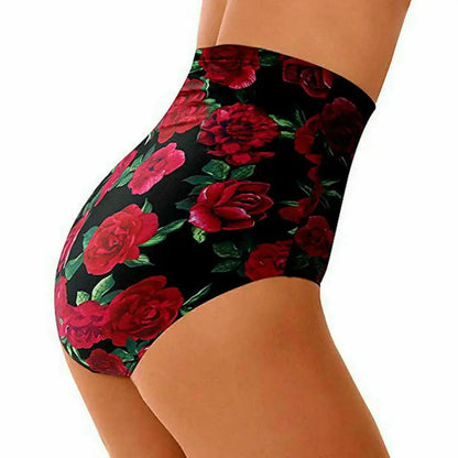 Finja - Sommer Frauen Hohe Taille Bikini Bottom Floral Bademode