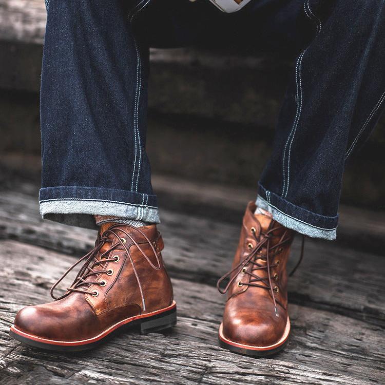 Herren Lederstiefel im Vintage-Stil - Xavi