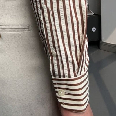 Gestreiftes Herrenhemd im italienischen Schnitt - Savino