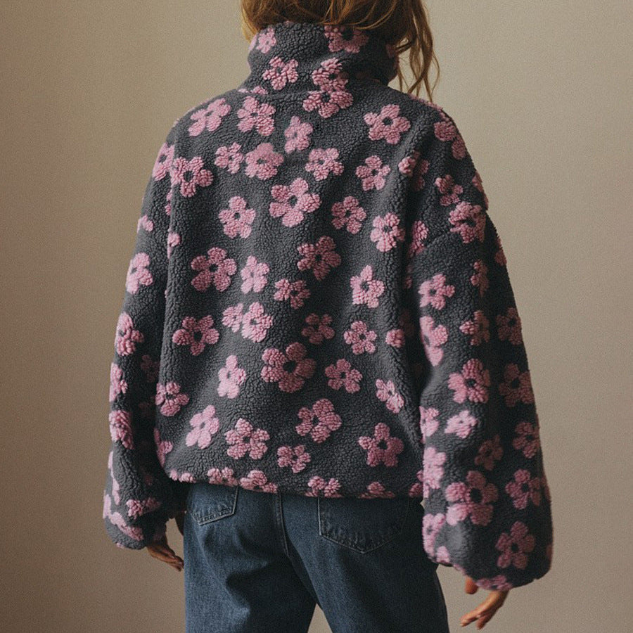 Damen-Fleece-Sweatshirt mit großer Tasche - Liora