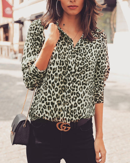 LEONA- Bluse mit Leopardenmuster