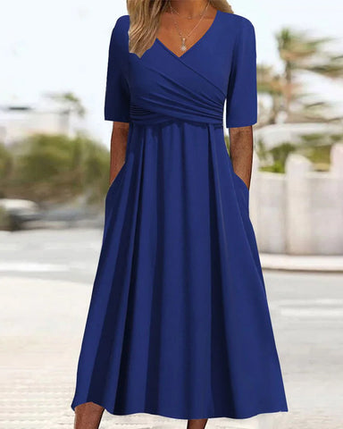 Therese – Crossover-Kleid mit kurzen Ärmeln