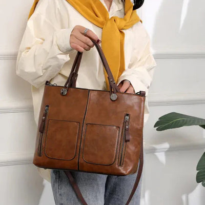 Große vegane Damen-Tasche aus Leder - Renata