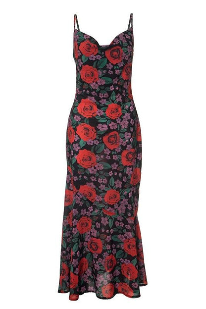 Ady - Floral Bedrucktes Maxi-Slipkleid