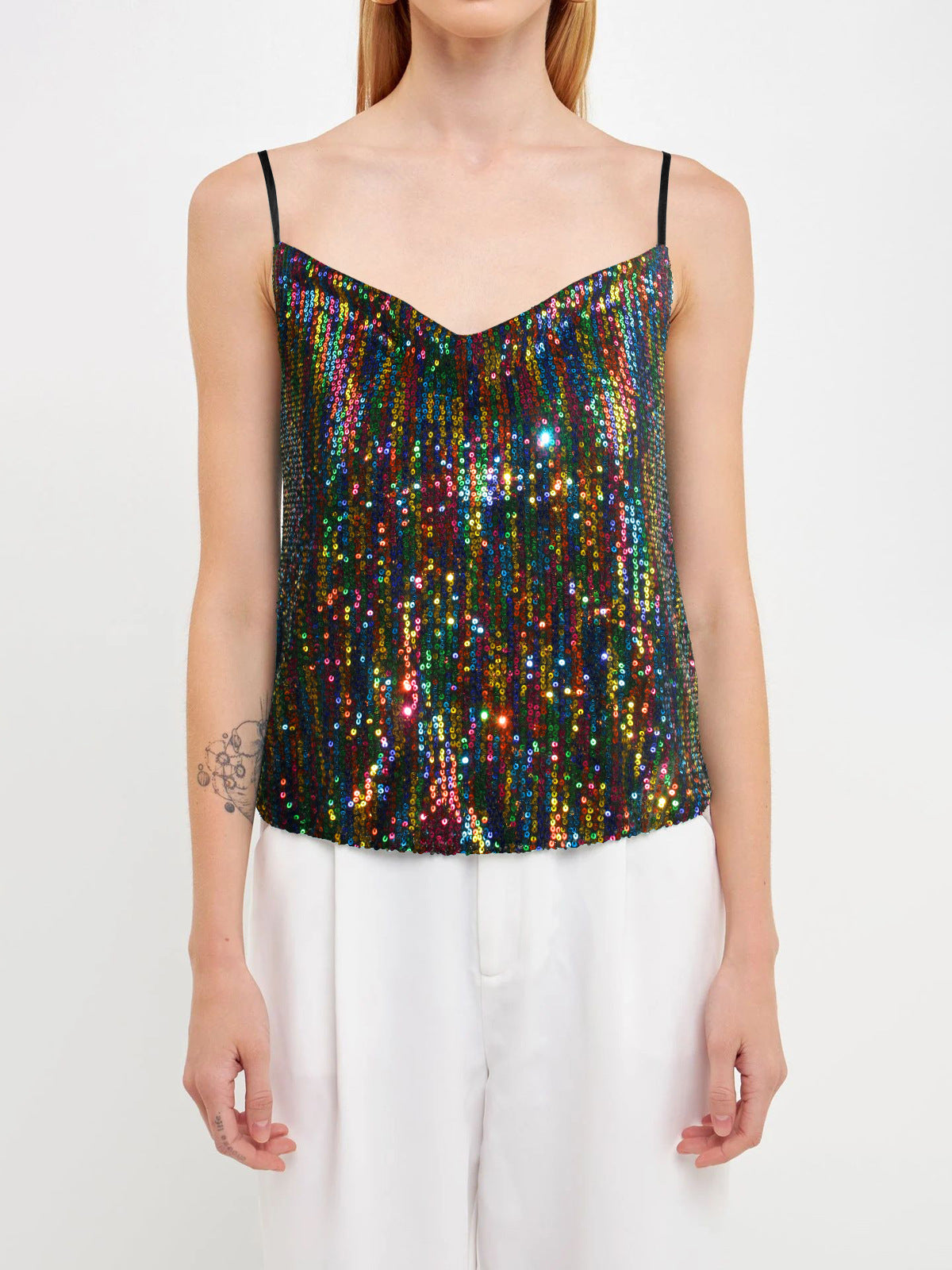 Damen-Top mit leuchtenden Pailletten - Nerya