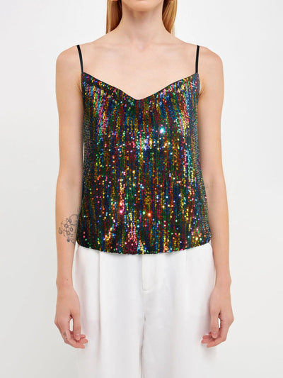 Damen-Top mit leuchtenden Pailletten - Nerya