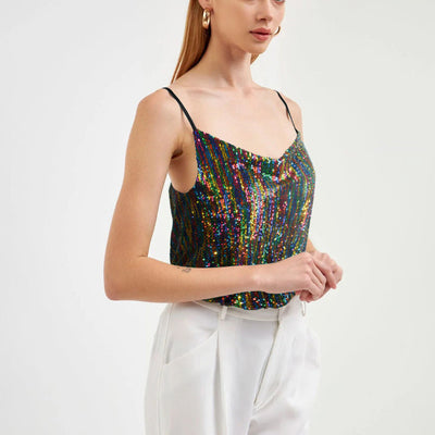 Damen-Top mit leuchtenden Pailletten - Nerya