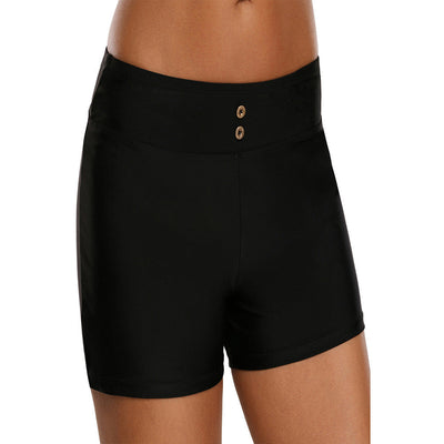 Schwarz High Waist Boxershorts Strandurlaub