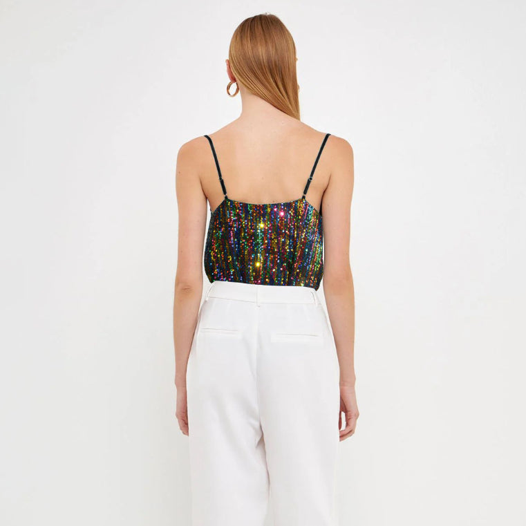 Damen-Top mit leuchtenden Pailletten - Nerya