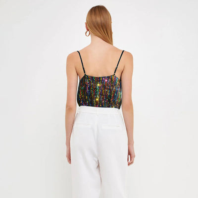 Damen-Top mit leuchtenden Pailletten - Nerya