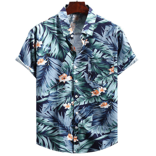 Stylisches Herren Kurzarm Hemd mit Hawaii Design