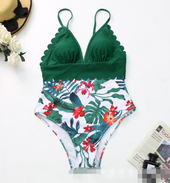 Ocean Chic - Bikini-Set mit gerafftem Saum und Blumendruck