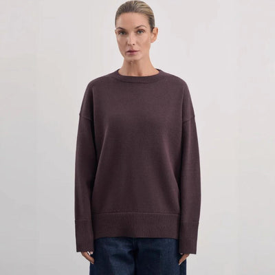 Grobstrickpullover mit Rundhalsausschnitt - Elva