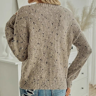 Damenstrickpullover mit meliertem Strick, lässiger Stil - Elora