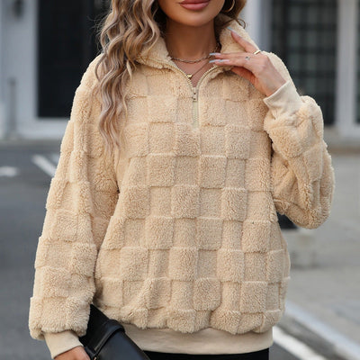 Fleece-Rollkragenpullover mit Reißverschluss - Noémie