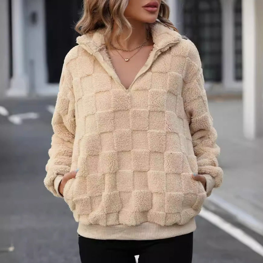 Fleece-Rollkragenpullover mit Reißverschluss - Noémie