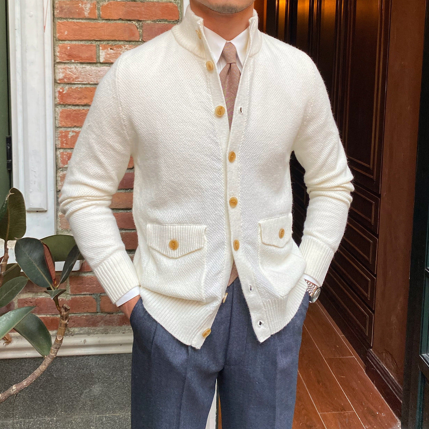 Rollkragenpullover aus Grobstrick - Moose