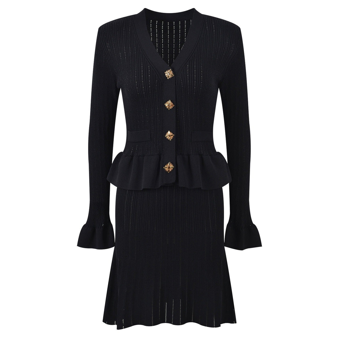 Strickkleid mit Juwelenknöpfen - Mireille