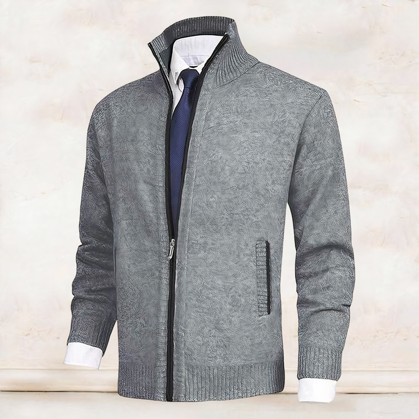 MARZELL - Herren Strickjacke mit Stehkragen