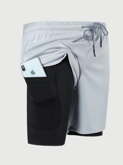 SportFit - 2 in 1 Mesh Shorts mit Innenfutter