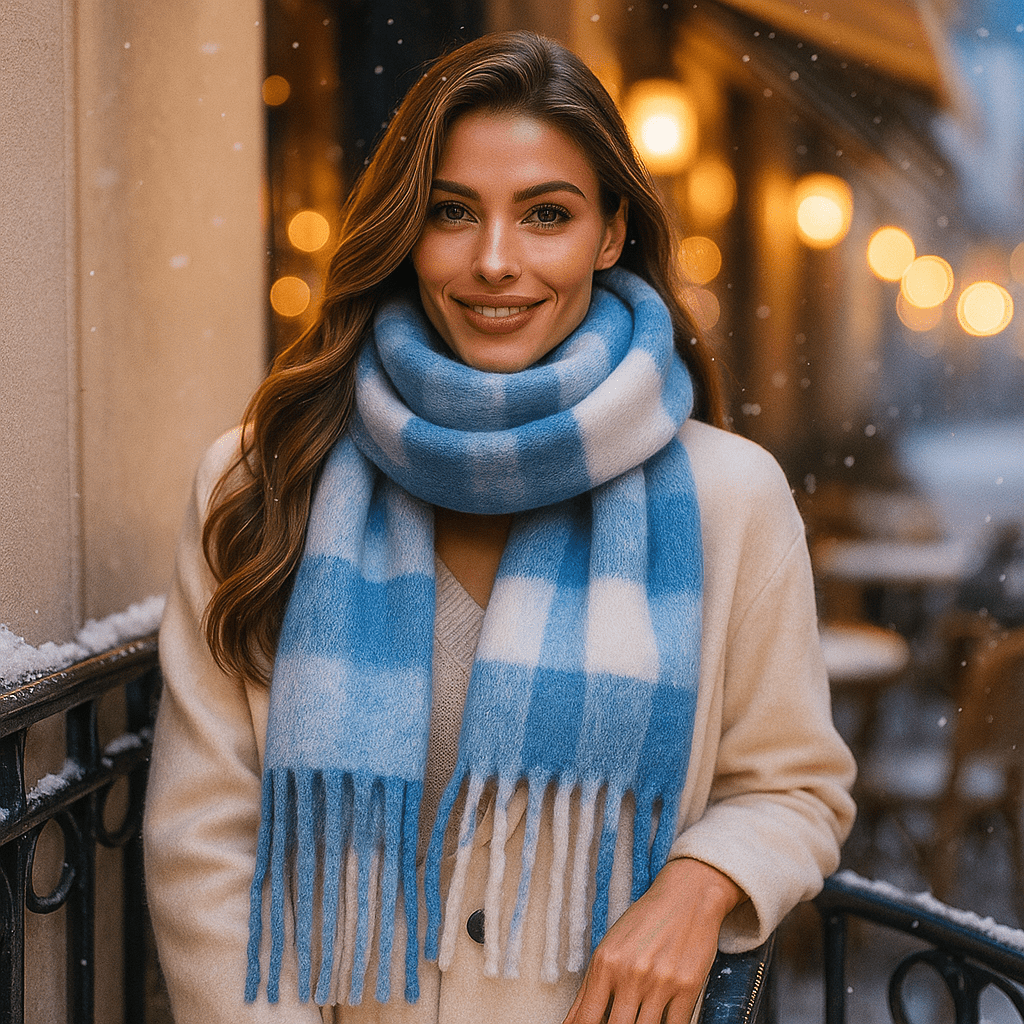 Karierter Damenschal mit weichem und elegantem Effekt - Karmin