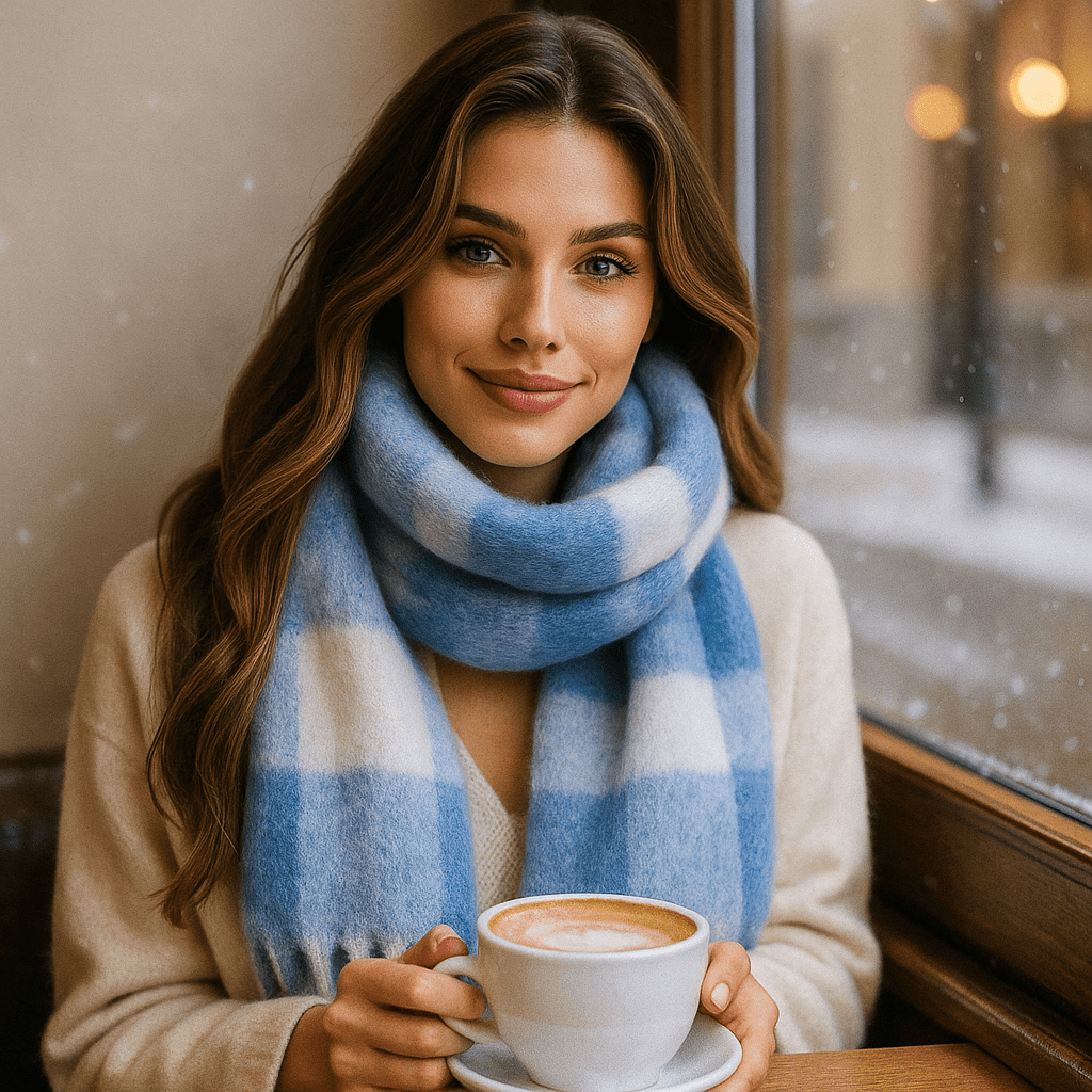 Karierter Damenschal mit weichem und elegantem Effekt - Karmin