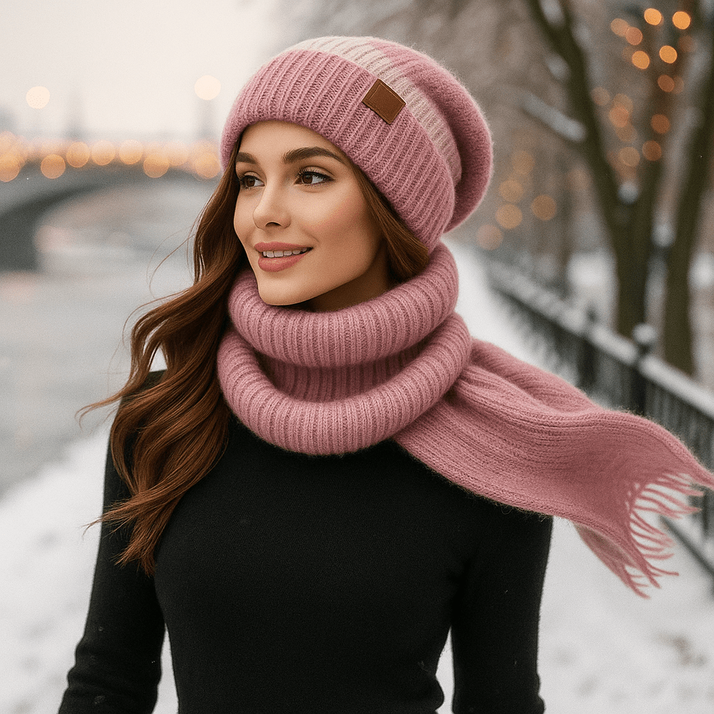 Weiche Wintermütze und Schal für Damen - Alvyn