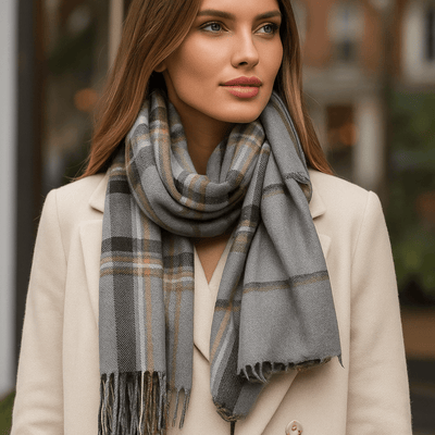 Pehmeä ja Tyylikäs Ruudullinen Huivi – Liora - EmiyoSuomi - Huivit