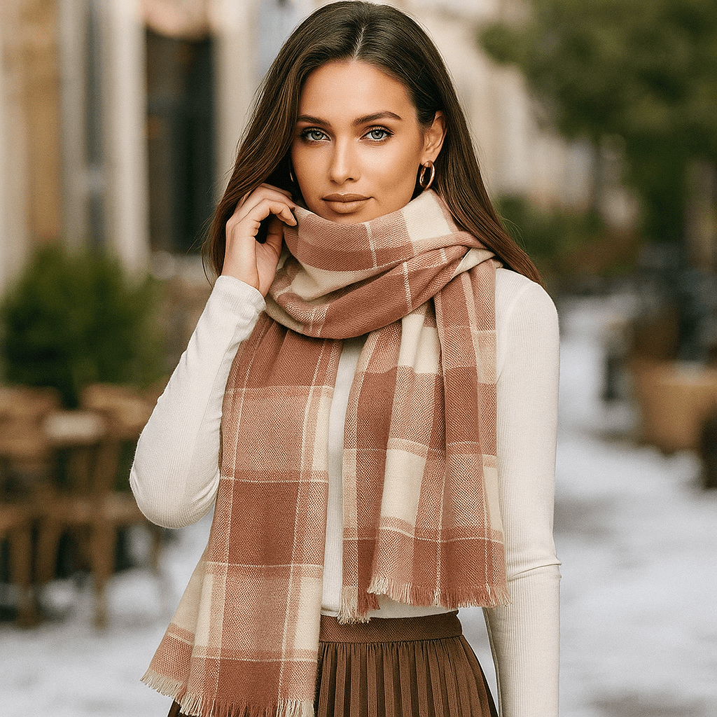 Karierter Damenschal, weich und elegant - Liora