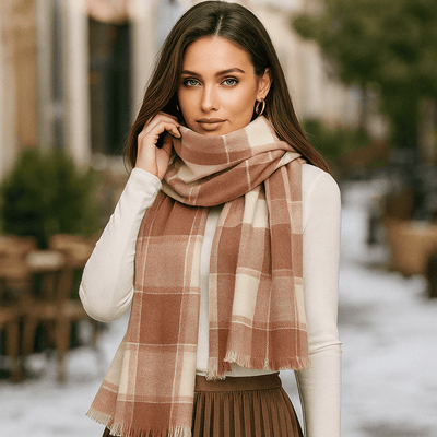 Karierter Damenschal, weich und elegant - Liora