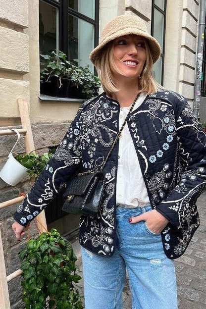 Luciana - Vintage-Jacke mit Blumendruck