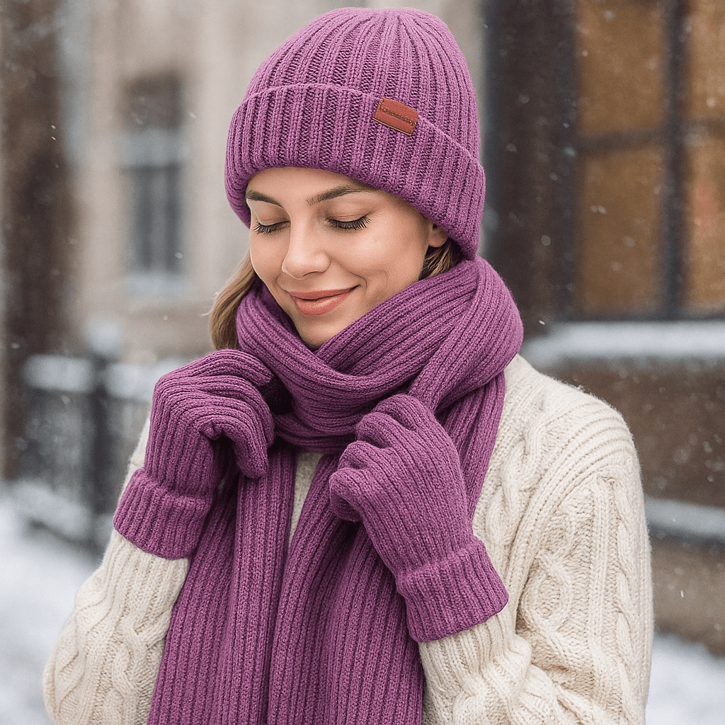 Yhdistelmä Talvimuodikas – Pipo, Huivi ja Lämpimät Hanskat - EmiyoSuomi - Lämpimät pipot